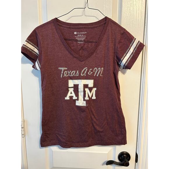 Colosseum Tops - Colosseum Texas A&M V-neck Tee Maroon and White Large